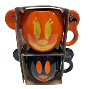 Disney Parks Halloween Mug Walt Disney World Mickey Mouse Bat Spider Set Of 2